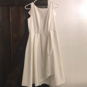White dress with asymmetrical hem